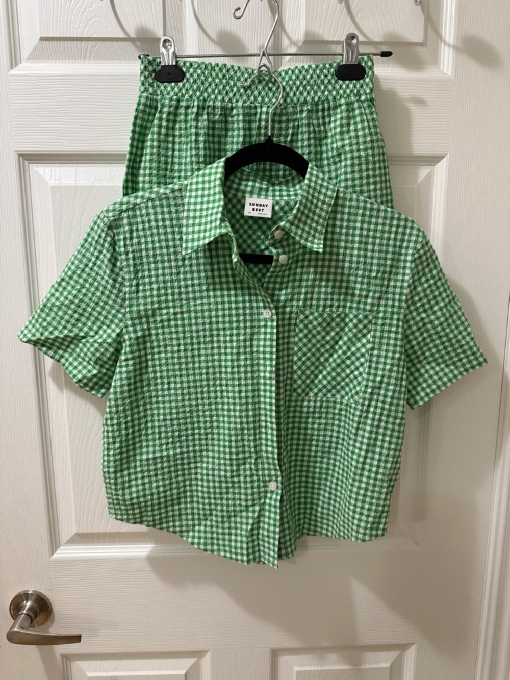 Sunday Best Green Gingham Shirt Set